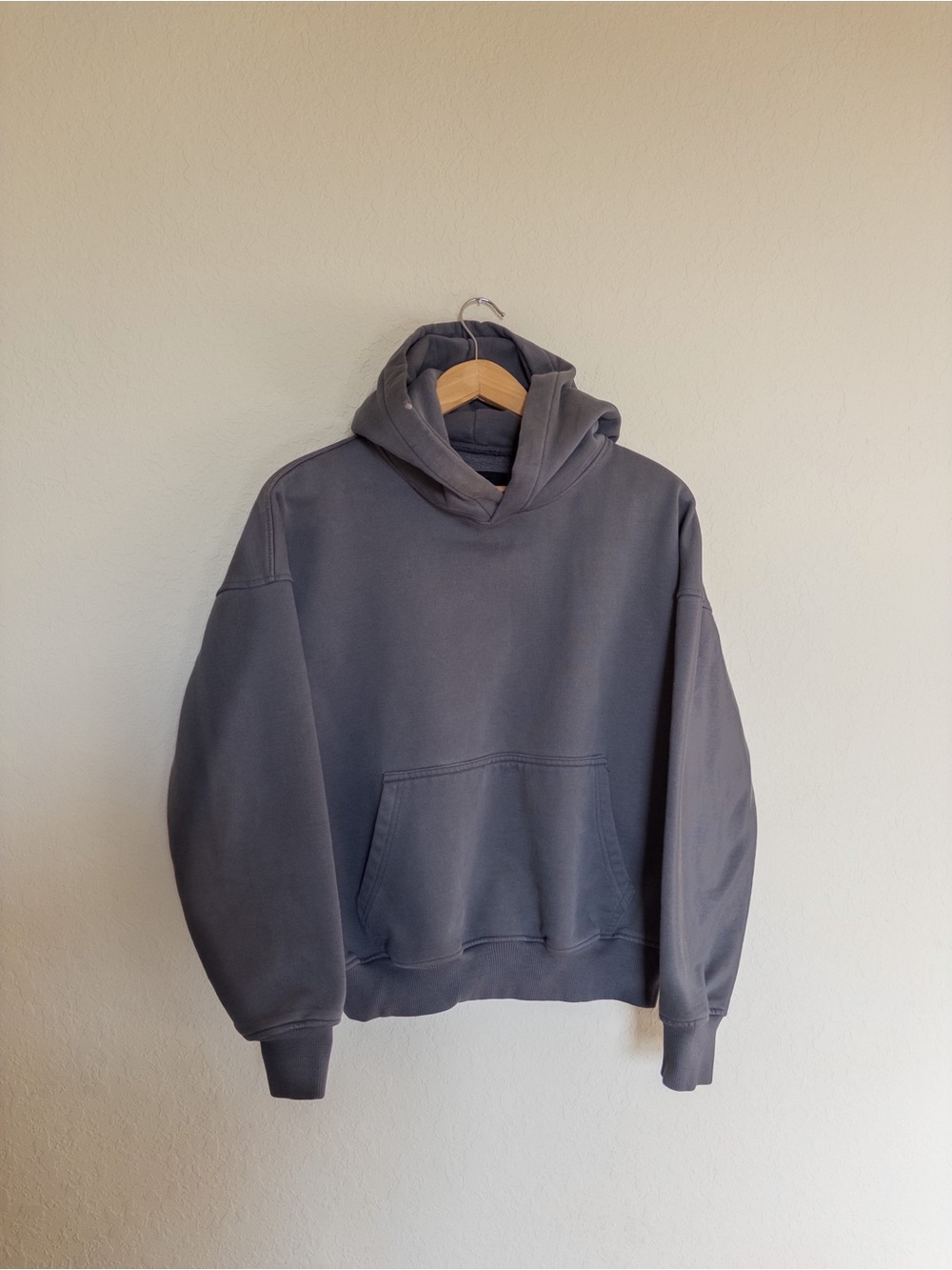 HOURS Oversized Gray Hoodie | Heavyweight Pullover Sweatshirt